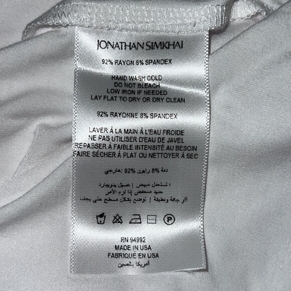 NWT Jonathan SIMKHAI Jessica Ruched Maxi Dress White Medium - Picture 15 of 16